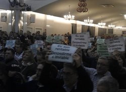 Protesta na Asemblea dos traballadores de Novagalicia Banco (NGB) / CIG