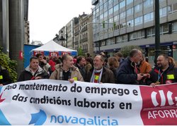 Protesta dos traballadores de Novagalicia Banco / CIG