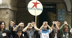 Protesta das mocidades do BNG na sede dos empresarios /Galiza Nova
