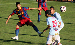 Nolito, nun partido co Barça B. /celtadevigo.net