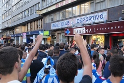 Concentración dos siareiros do Dépor na Praza de Pontevedra da Coruña/ U.C.