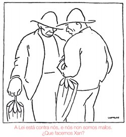Debuxo de Castelao sobre a lei