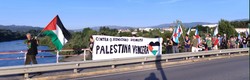 Manifestación a favor de Palestina entre Monçao e Salvaterra