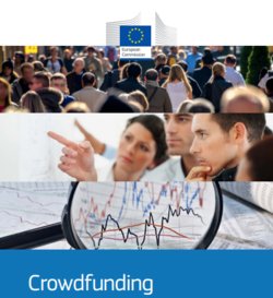 Portada da guía de Crowdfunding publicada pola Comisión Europea
