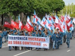 Protesta de traballadores de Telefónica /CIG