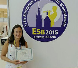 Ana Puga Giménez de Azcárate, galardoada no European Doctoral Award que concede a Sociedade Europea de Biomateriais / USC