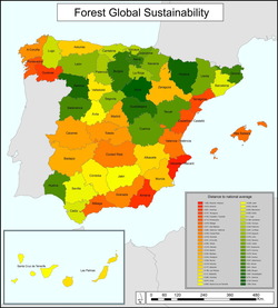 Mapa de sustentabilidade forestal en España / Javier Martínez-Vega, , Samir Mili , Pilar Echavarría (2016):  
