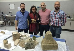 Iván de Rosario, Teresa Rivas, Jorge Feijóo e Iago Pozo, integrantes do Departamento de Enxeñaría dos Recursos Naturais e Medio Ambiente da Universidade de Vigo / DUVI.