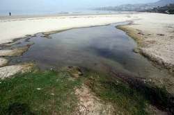 Un dos puntos negros, por contaminación, dunha das praias galegas /salvemosmonteferro.org 