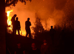 Inferno desatado en Nigrán, en plena onda de incendios en Galicia a mediados de outubro de 2017 / Miguel Núñez.
