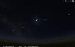 Simulación da aliñación dos planetas Saturno, Marte e Xúpiter en febreiro e marzo de 2018 / USC.