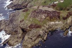 Imaxe aérea do castro de Punta Langosteira, agora, inexistente / www.fomento.gob.es/