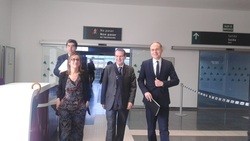 Ethel Vázquez,  Abel Caballero e Juan Bravo (Adif) / Europa Press