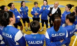 A Selección Galega de fútbol sala, nun adestramento previo en Santa Isabel. / @futgal
