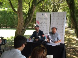 Martiño Noriega e Álvaro Álvarez na presentación de 