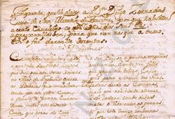 Detalle da primeira páxina dun manuscrito inédito escrito en galego culto dos Séculos Escuro / Fundación Penzol