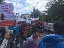 Protesta en Santiago contra o peche de centros / Europa Press