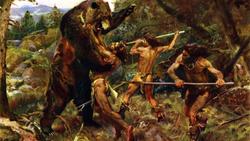 Recreación dun ataque dun oso cavernario / catawiki