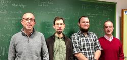 De esquerda a dereita, Jaime Álvarez, Thomas Dent, Gareth Davies e Enrique Zas / USC.