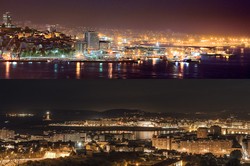 Vigo (enriba) e A Coruña / Alberto Pérez en Wikipedia e José Losada en Flickr