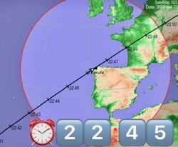 Paso programado da Estación Espacial Internacional por Galicia, o luns 23 de xullo de 2018 / Ignazio Magnani.