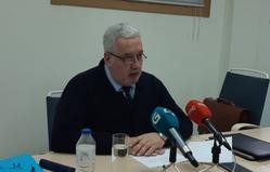 O letrado Mario Sánchez Trigo en rolda de prensa en Ferrol. / Europa Press