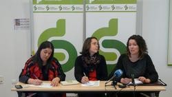 Isabel Vilalba, Concha Docampo e Sonia Vidal, do Sindicato Labrego Galego. SINDICATO LABREGO GALEGO