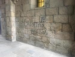 Pintada aparecida nas paredes da Catedral de Santiago/ Arquivo Galicia Confidencial