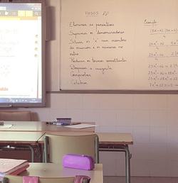Unha aula onde se imparte matemáticas en lingua galega  / XdM galego