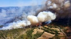 Incendio en Monforte de Lemos / @BrifLaza en Twitter.