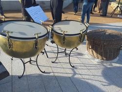 Timbales recuperados pola Orquestra Clásica de Vigo, que datan de, polo menos, 1912, e que pertenceron á desaparecida banda de música municipal. / Europa Press