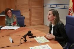 A conselleira de Infraestruturas e Mobilidade, Ethel Vázquez, en rolda de prensa xunto á directora de Augas de Galicia, Teresa Gutiérrez. CONCHI PAZ / Europa Press