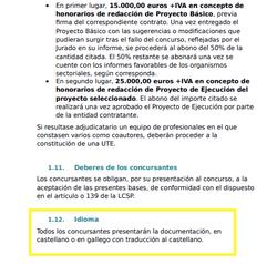Captura de pantalla do documento que recolle as bases do concurso do Concello da Estrada para a "humanización" dunha praza/Concello da Estrada