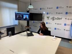 A directora xeral da Axencia Galega de Desenvolvemento Rural, Inés Santé, reúnese por videoconferencia co alcalde de Cerdedo-Cotobade, Jorge Cubela. XUNTA / Europa Press