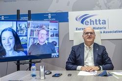 Videoconferenida Manuel Baltar (Presidente Dá Ethha) Con Catherine Lloyd (Secretaria Dá Ethha) E Paul Simons;. DEPUTACIÓN DE OURENSE / Europa Press
