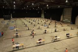 O Recinto da Feira Internacional de Galicia de Silleda (Pontevedra), durante a oposición do Sergas correspondente á categoría de persoal de servizos xerais no apartado de discapacidade intelectual / XUNTA. / Europa Press