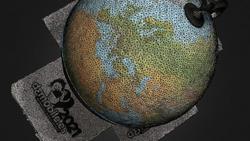 Modelo 3D dun globo terráqueo elaborado por Ies Ánxel Fole