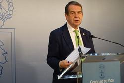 O alcalde de Vigo, Abel Caballero, comparece en rolda de prensa.. CONCELLO DE VIGO