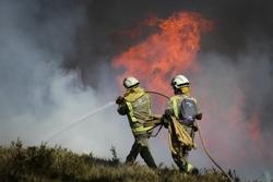 Efectivos da Xunta traballan para extinguir as chamas nun incendio forestal / Carlos Castro - Arquivo