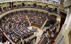 Plano xeneral do hemiciclo do Congreso, cos deputados nos seus escanos /  CONGRESO - Arquivo 