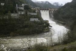 Estado da presa de Vos Peares, a 20 de xaneiro de 2023, en Vos Peares, A Peroxa, Ourense, Galicia.. Rosa Veiga - Europa Press / Europa Press