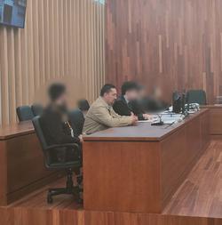 Manuel M.B., acusado de asasinar o seu provedor de cocaína na parroquia redondelana de Chapela, no xuízo contra el na sección quinta da Audiencia Provincial de Pontevedra, con sede en Vigo. / Europa Press