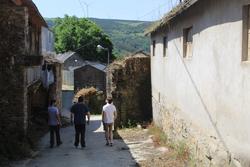 Reunión en San Vicente de Mondoñedo entre investigadores da USC, Abel Vigo, arqueólogo do Concello de Mondoñedo e Miguel Chao (veciño e dono dos terreos da necópole)/USC