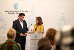 O delegado do Goberno en Galicia, Pedro Blanco, nunha comparecencia xunto á alcaldesa da Coruña, Inés Rey / DELEGACIÓN DO GOBERNO EN GALICIA