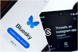 Redes sociais Bluesky e Threads