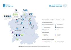 Mapa de capacidades do hidróxeno verde en Galicia. AGH2 / Europa Press