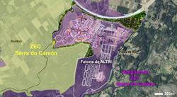 Proxecto de Altri en Palas de Rei (Lugo) e a súa localización xunto á ZEC Serra do Careón.. ADEGA
