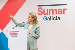 A vicepresidenta segunda e líder de Sumar, Yolanda Díaz, nun mitin en Galicia / Agostime - Europa Press