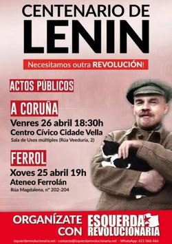 Cartel de actos programados sobre Lenin / ESQUERDA REVOLUCIONARIA