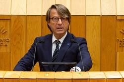 O conselleiro de Facenda, Miguel Corgos, no pleno de aprobación de teito de gasto para 2025 / XUNTA